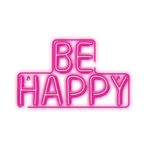 Neoninis PLEXI LED šviestuvas BE HAPPY rožinis NNE10 Neolia
