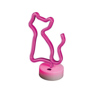 Neoninė LED lemputė su stovu CAT rožinė FSNE02 Forever Light