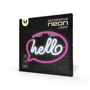 Neoninis LED šviestuvas HELLO rožinis baltas šikšnosparnis + USB FLNE15 Forever Light - Image 9