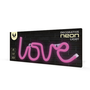 Neoninis LED šviestuvas LOVE rožinis šikšnosparnis + USB FLNE05 Forever Light - Image 9
