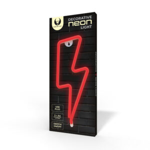 Neoninė LED lemputė BOLT raudonas žaibas + USB FLNE06 Forever Light - Image 9