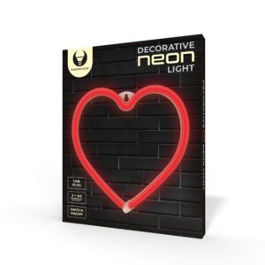 Neoninė LED šviesa HEART raudona šikšnosparnis + USB FLNE07 Forever Light - Image 9