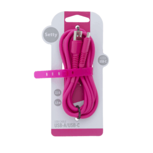 Setty laidas USB - USB-C 1,5 m 2A KSA-C-1.526 rožinis - Image 2