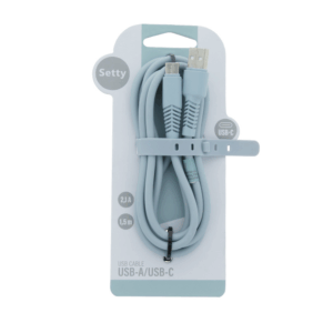 Setty laidas USB - USB-C 1,5 m 2,1A KSA-C-1.523 mėlynas - Image 2