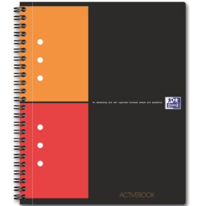 Sąsiuvinis Oxford Activebook, A5+, 80 lapų, su spirale, perforacija ir skirtuku, langeliais