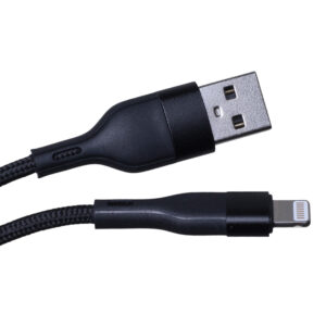 Maxlife MXUC-07 laidas USB - Lightning 1,0 m 2,4A juodas nailoninis - Image 3