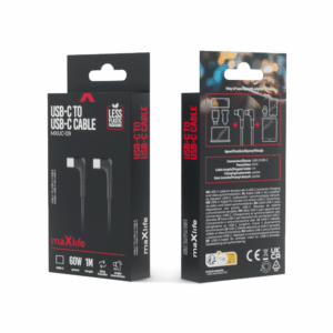 Maxlife MXUC-09 kampinis laidas USB-C - USB-C 1,0 m 60W juodas - Image 6