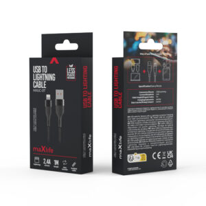 Maxlife MXUC-07 laidas USB - Lightning 1,0 m 2,4A juodas nailoninis - Image 6