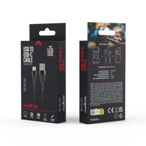 Maxlife MXUC-07 laidas USB - USB-C 1,0 m 3A juodas nailoninis - Image 6