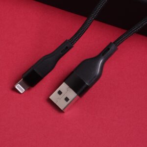 Maxlife MXUC-07 laidas USB - Lightning 1,0 m 2,4A juodas nailoninis - Image 5