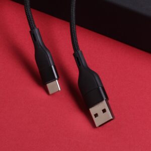 Maxlife MXUC-07 laidas USB - USB-C 1,0 m 3A juodas nailoninis - Image 5