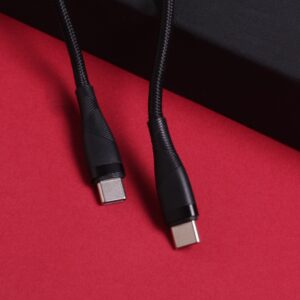 Maxlife MXUC-08 laidas USB-C - USB-C 1,0 m 100W juodas nailoninis - Image 4