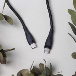 Maxlife MXUC-08 laidas USB-C - USB-C 1,0 m 100W juodas nailoninis - Image 3