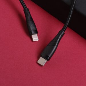 Maxlife MXUC-08 laidas USB-C – Lightning 1,0 m 27W juodas nailoninis - Image 4