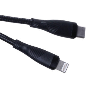 Maxlife MXUC-08 laidas USB-C – Lightning 1,0 m 27W juodas nailoninis - Image 2