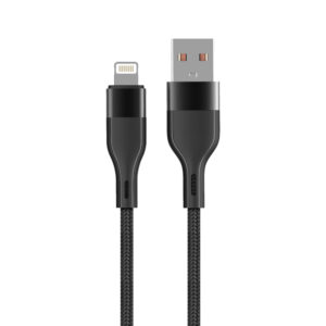 Maxlife MXUC-07 laidas USB - Lightning 1,0 m 2,4A juodas nailoninis