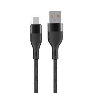 Maxlife MXUC-07 laidas USB - USB-C 1,0 m 3A juodas nailoninis