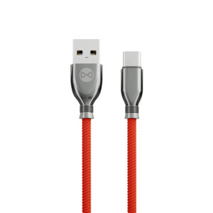 Forever Tornado laidas USB - USB-C 1,0 m 3A raudonas