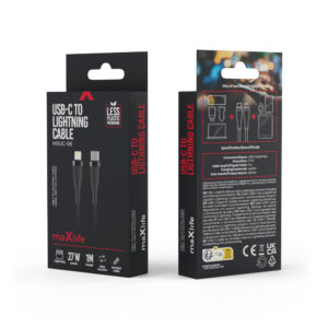 Maxlife MXUC-08 laidas USB-C – Lightning 1,0 m 27W juodas nailoninis - Image 5