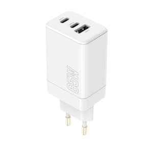 Maxlife MXTC-08-65ACC PD QC įkroviklis 2x USB-C 1x USB 65W baltas