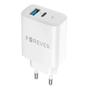 Forever TC-07-30AC PD QC įkroviklis 1x USB-C 1x USB 30W baltas
