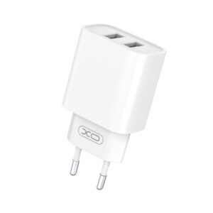 XO sieninis įkroviklis CE02C 2x USB 2,1A baltas