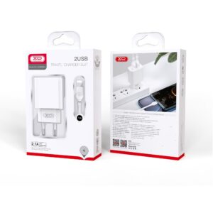 XO sieninis įkroviklis CE02C 2x USB 2,1A baltas + microUSB laidas - Image 5