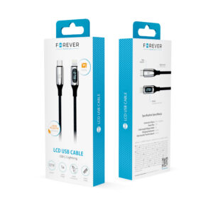Forever LCD laidas USB-C – Lightning 1,0 m 27W juodas - Image 4
