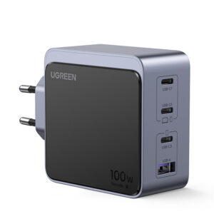 Sieninis įkroviklis Nexode S GaN 100W USB-A + 3xUSB-C QC4.0+ PD3.0, pilkas - Image 1