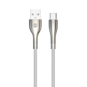 Forever Sleek laidas USB - USB-C 1,0 m 3A baltas