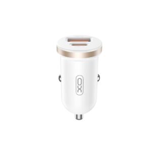 XO automobilinis įkroviklis CC56 PD 30W QC 1x USB 1x USB-C baltas
