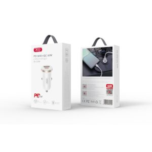 XO automobilinis įkroviklis CC56 PD 30W QC 1x USB 1x USB-C baltas - Image 2
