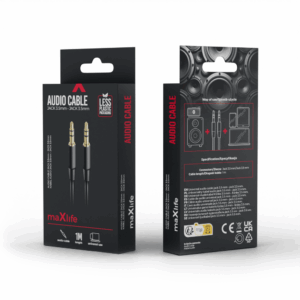 Maxlife garso kabelis jack 3.5 mm - jack 3.5 mm 1m juodas - Image 8