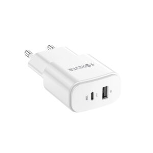 Forever TC-01-20AC PD QC įkroviklis 1x USB-C 1x USB 20W baltas - Image 2