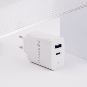 Forever TC-07-30AC PD QC įkroviklis 1x USB-C 1x USB 30W baltas - Image 6