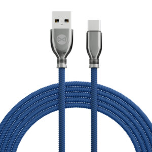 Forever Tornado laidas USB - USB-C 1,0 m 3A tamsiai mėlynas - Image 2
