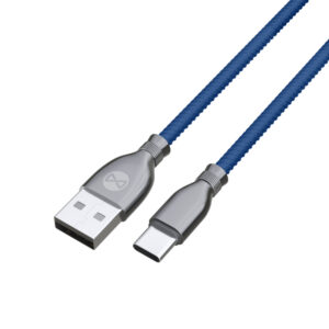 Forever Tornado laidas USB - USB-C 1,0 m 3A tamsiai mėlynas - Image 3