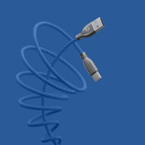 Forever Tornado laidas USB - USB-C 1,0 m 3A tamsiai mėlynas - Image 4