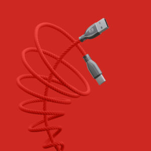 Forever Tornado laidas USB - USB-C 1,0 m 3A raudonas - Image 4