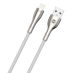 Forever Sleek laidas USB - Lightning 1,0 m 2.4A baltas - Image 2