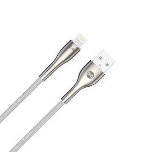 Forever Sleek laidas USB - Lightning 1,0 m 2.4A baltas - Image 4