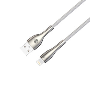 Forever Sleek laidas USB - Lightning 1,0 m 2.4A baltas - Image 6
