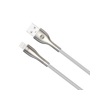 Forever Sleek laidas USB - Lightning 1,0 m 2.4A baltas - Image 7