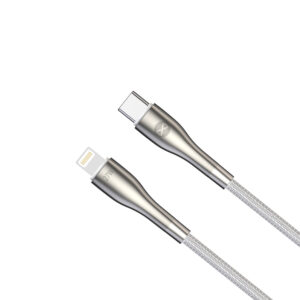 Forever Sleek laidas USB-C – Lightning 1,0 m 27W baltas - Image 2