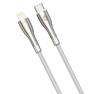 Forever Sleek laidas USB-C – Lightning 1,0 m 27W baltas - Image 5
