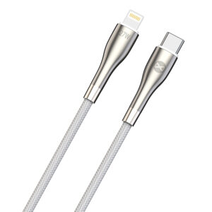Forever Sleek laidas USB-C – Lightning 1,0 m 27W baltas - Image 6