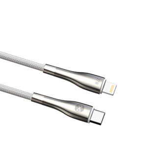 Forever Sleek laidas USB-C – Lightning 1,0 m 27W baltas - Image 7