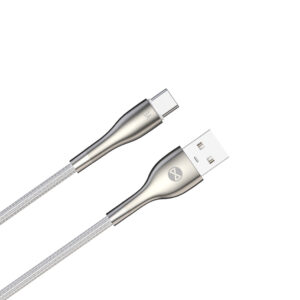 Forever Sleek laidas USB - USB-C 1,0 m 3A baltas - Image 4