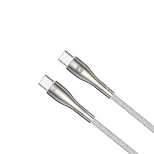 Forever Sleek laidas USB-C - USB-C 1,0 m 60W baltas - Image 2
