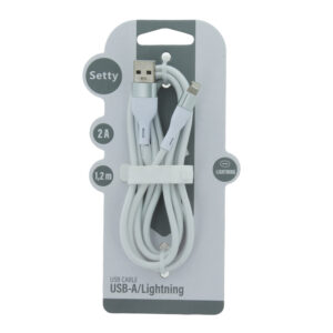 Setty USB – Lightning laidas 1,2 m 2A KNA-L-1.220 baltas - Image 2